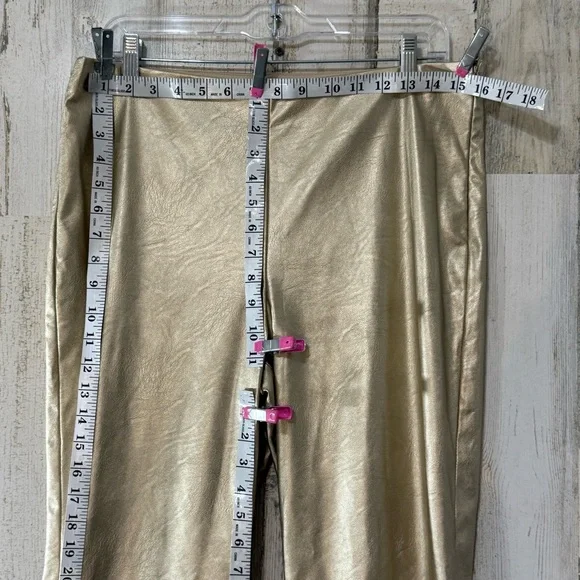 Vince Camuto Gold Metallic Flare Pants - Picture 3 of 10